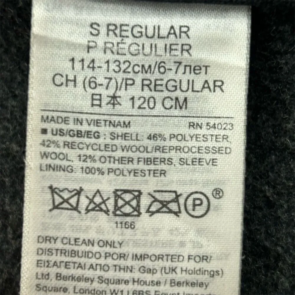 Gap Kids Gray Duffle Coat Size Small 6  Hooded Toggle Casual Mid-Length See Flaw